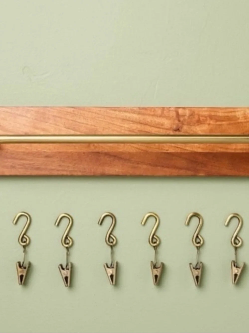 Hearth & Hand Brass Clip Rail on Wood